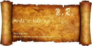Mráz Réka névjegykártya
